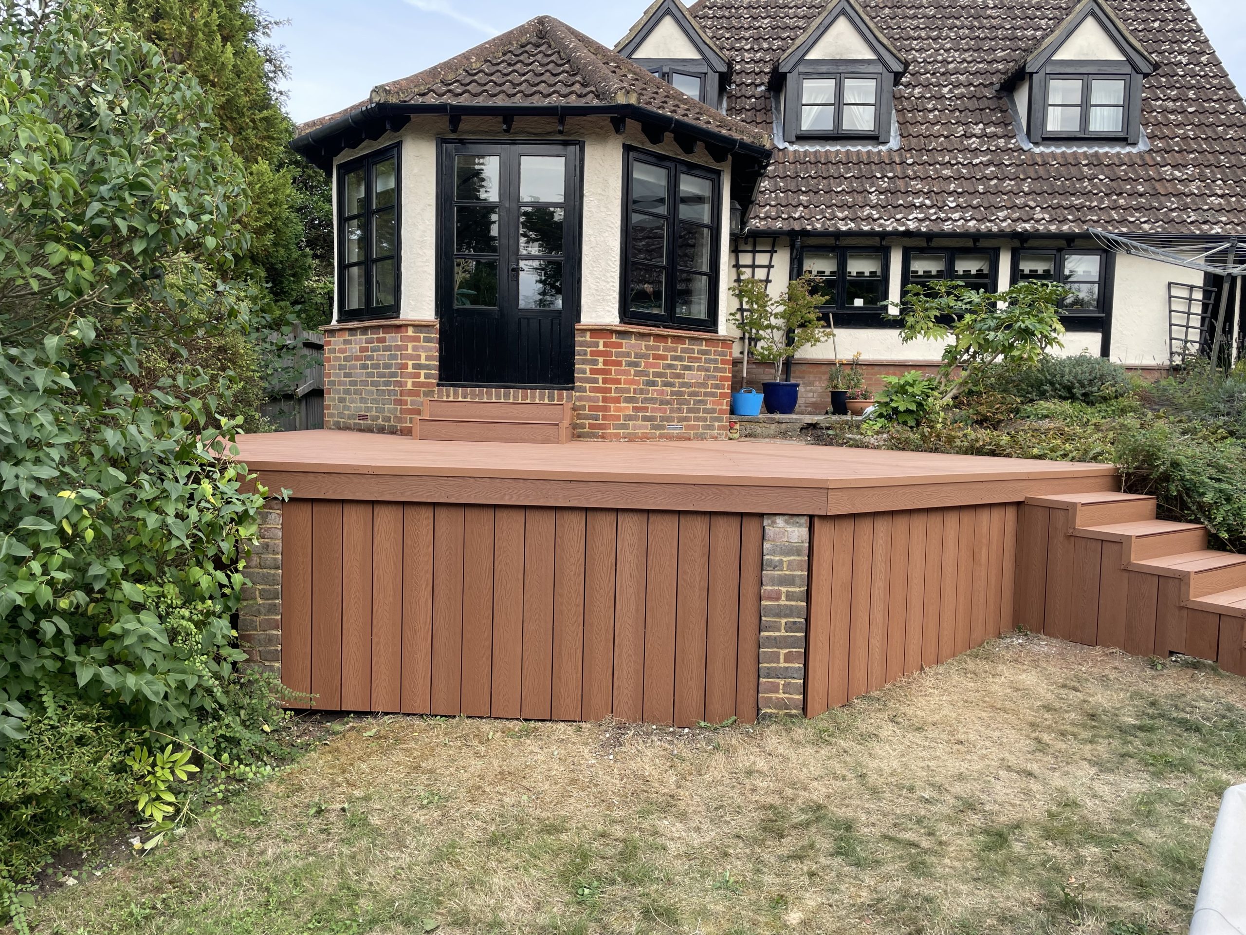 Composite decking installed